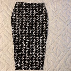 Boohoo Black/white monochrome midi skirt